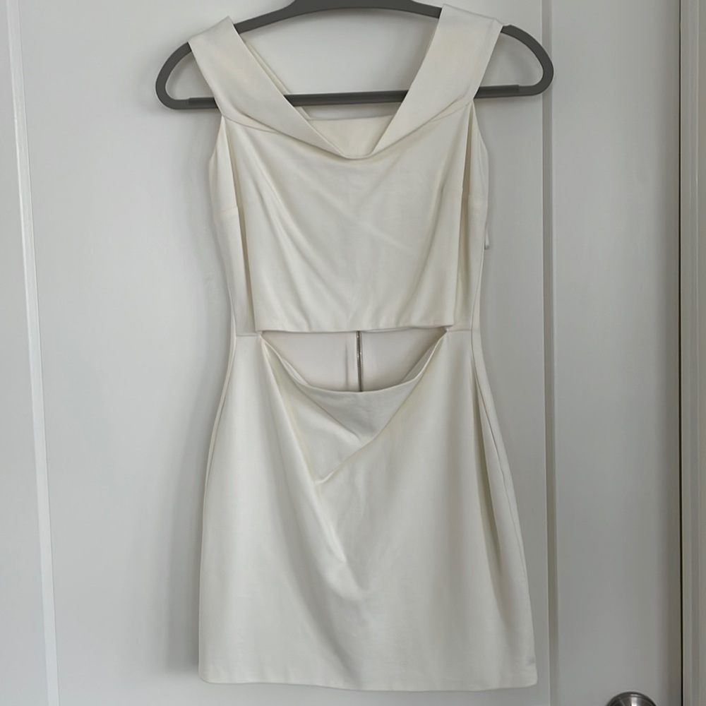 White dress with cutout